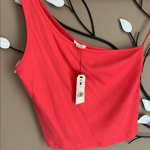 NWT One Shoulder Tank Crop Top - Picture 4 of 6
